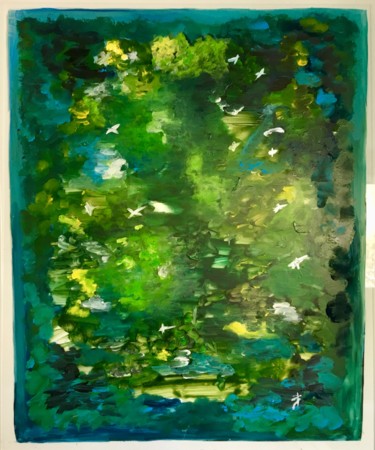 Painting titled "UN MONDE RÊVÉ" by Béatrice Marty, Original Artwork, Acrylic Mounted on Plexiglass