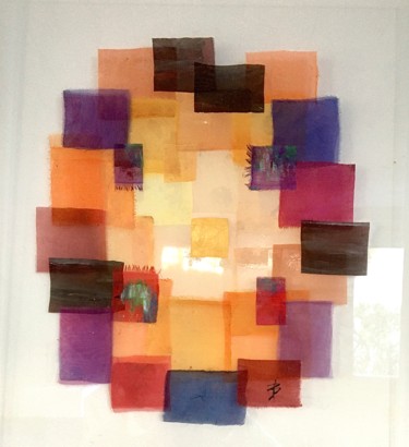 Collages titled "ECLAT" by Béatrice Marty, Original Artwork, Collages Mounted on Plexiglass