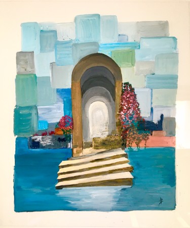 Painting titled "LE PASSAGE" by Béatrice Marty, Original Artwork, Acrylic Mounted on Plexiglass