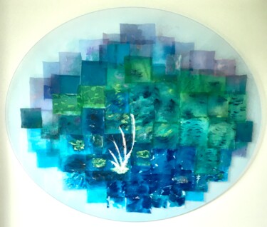 "Variation" başlıklı Tekstil Sanatı Béatrice Marty tarafından, Orijinal sanat, Kolaj Plastik cam üzerine monte edilmiş