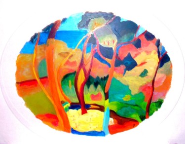 Pittura intitolato "IMPRESSION d'ETE" da Béatrice Marty, Opera d'arte originale, Acrilico Montato su Plexiglass