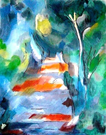 SOUS -BOIS Peinture intitulée "SOUS -BOIS" par Béatrice Marty, Œuvre d'art originale, Acrylique Monté sur Plexiglas