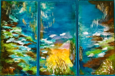 Pintura intitulada "PROFONDEUR" por Béatrice Marty, Obras de arte originais, Pigmentos Montado em Plexiglass