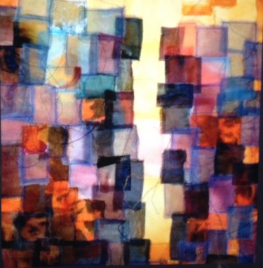 Textile Art titled "LE SONGE" by Béatrice Marty, Original Artwork, Patchwork Mounted on Wood Stretcher frame