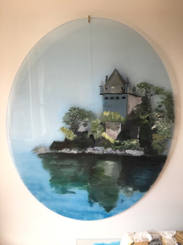 Pintura titulada "LE CHÂTEAU D'YVOIRE" por Béatrice Marty, Obra de arte original, Acrílico Montado en Plexiglás