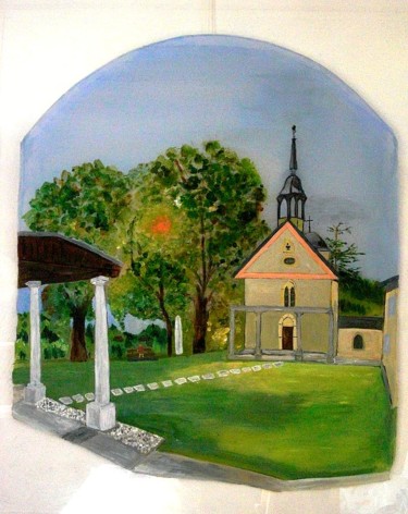 Painting titled "CHAPELLES à la BRUNE" by Béatrice Marty, Original Artwork, Acrylic