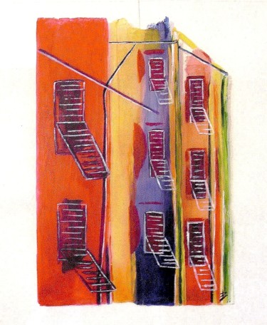 LES VOLETS Peinture intitulée "LES VOLETS" par Béatrice Marty, Œuvre d'art originale, Acrylique Monté sur Plexiglas