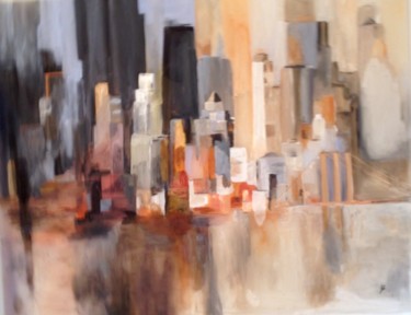 Painting titled "NEW YORK" by Béatrice Marty, Original Artwork, Acrylic Mounted on Plexiglass
