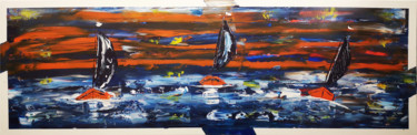 Peinture intitulée "Blue River" par Twiggy, Œuvre d'art originale, Acrylique Monté sur Châssis en bois