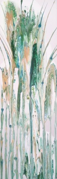 Peinture intitulée "Plume de paon" par Twiggy, Œuvre d'art originale, Acrylique