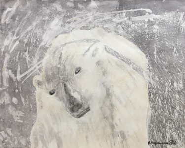 Peinture intitulée "Ours polaire" par Beatrice Mazoires, Œuvre d'art originale, Aquarelle