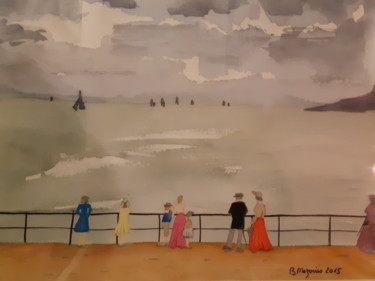 Peinture intitulée "Bord de mer 19èmeS" par Beatrice Mazoires, Œuvre d'art originale