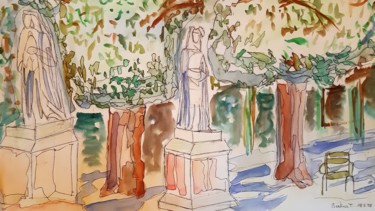 Painting titled "Jardin du Luxembourg" by Beatrice Mazoires, Original Artwork