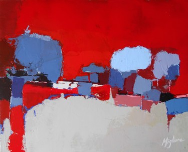 Peinture intitulée "Aube rouge" par Migliore, Œuvre d'art originale, Acrylique