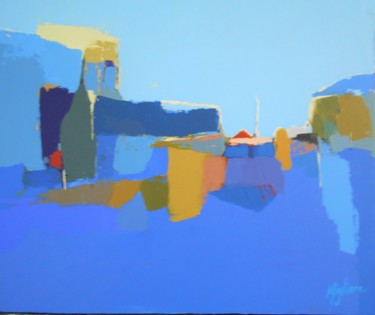 Peinture intitulée "Bleu sans limite" par Migliore, Œuvre d'art originale, Acrylique