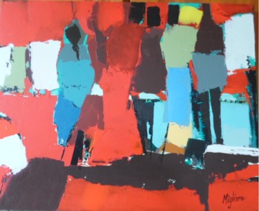 Painting titled "Foule sentimentale" by Migliore, Original Artwork, Acrylic