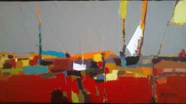 Painting titled "Le port" by Migliore, Original Artwork