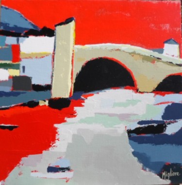 Peinture intitulée "Pont-de-Monvert" par Migliore, Œuvre d'art originale