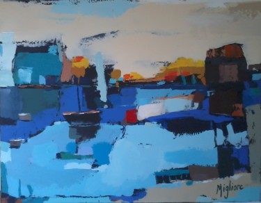 Painting titled "Vision bleue" by Migliore, Original Artwork