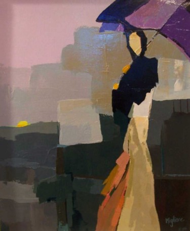 Pintura titulada "Femme à l'ombrelle" por Migliore, Obra de arte original