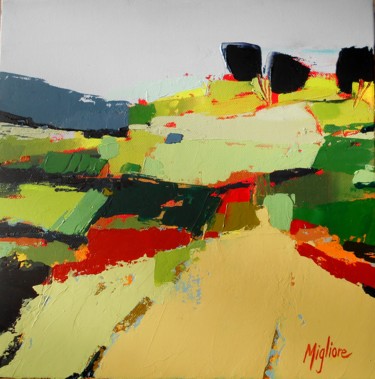 Painting titled "Paysage" by Migliore, Original Artwork, Acrylic