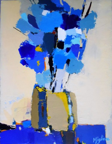 Peinture intitulée "fleur bleue" par Migliore, Œuvre d'art originale, Acrylique