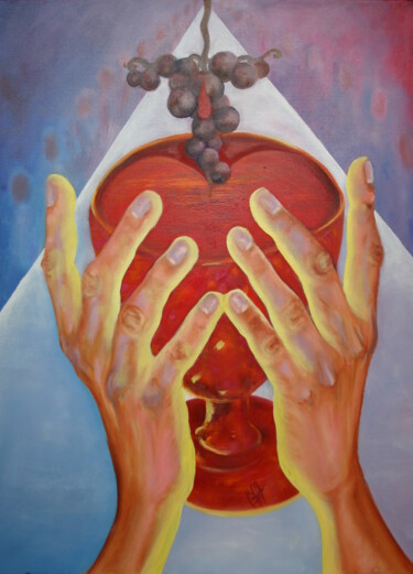 Peinture intitulée "This is my blood of…" par Béatrice Mitry, Œuvre d'art originale, Huile