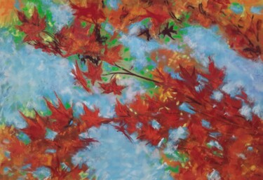 Painting titled "Feuillage d´automne" by Béatrice Mitry, Original Artwork, Pastel