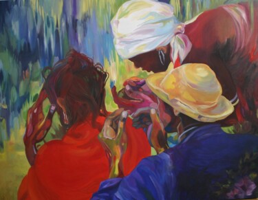 Painting titled "Hommage à Ruth" by Béatrice Mitry, Original Artwork, Oil