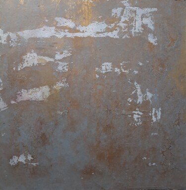 Malerei mit dem Titel "Or et gris bleutés" von Béatrice Mitry, Original-Kunstwerk, Acryl