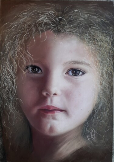 Peinture intitulée "La pequeña chica" par Béatrice Mitry, Œuvre d'art originale, Pastel