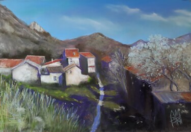 绘画 标题为“village de montagne” 由Béatrice Mitry, 原创艺术品, 粉彩