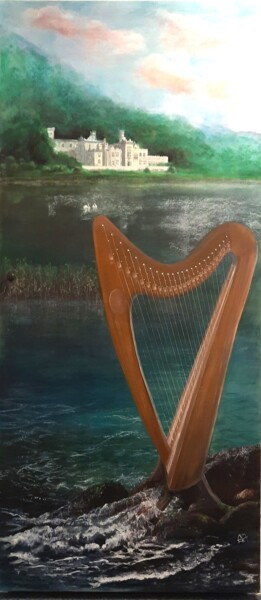 Картина под названием "Door to irish spirit" - Béatrice Mitry, Подлинное произведение искусства, Акрил Установлен на Деревян…