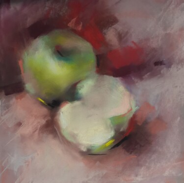 Painting titled "Pommes II" by Béatrice Mitry, Original Artwork, Pastel