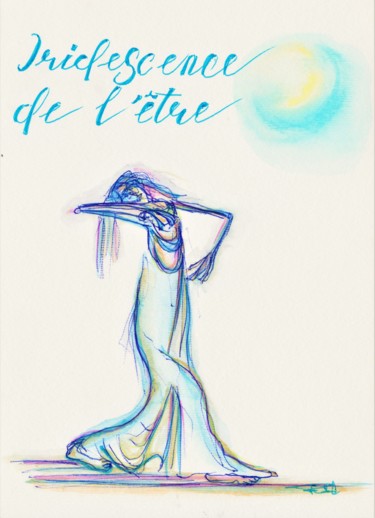 Dibujo titulada "l'être intérieur n°7" por Béatrice Pillard, Obra de arte original, Acuarela
