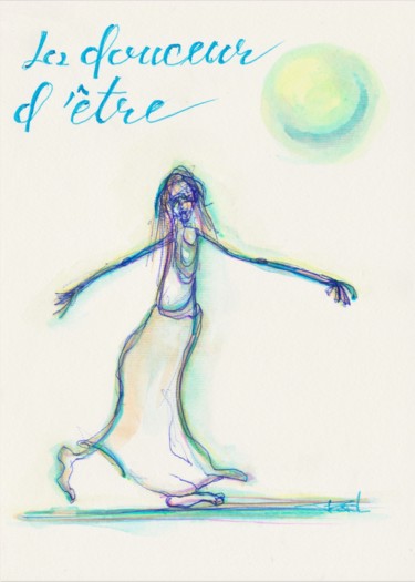 Dibujo titulada "l'être intérieur n°…" por Béatrice Pillard, Obra de arte original, Bolígrafo