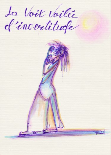 Drawing titled "l'être intérieur n°…" by Béatrice Pillard, Original Artwork, Ballpoint pen
