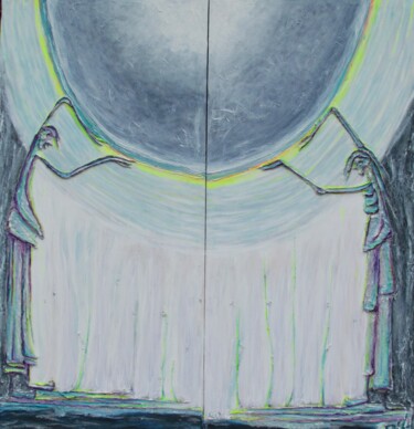 Peinture intitulée "clair de lune" par Béatrice Pillard, Œuvre d'art originale, Huile