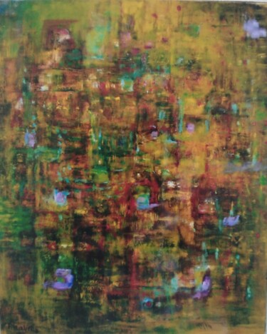 Painting titled "Abstraction  couleu…" by Béatrice Travers, Original Artwork, Oil