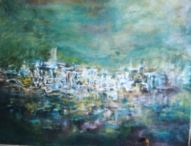 Peinture intitulée "La ville blanche" par Béatrice Travers, Œuvre d'art originale, Huile
