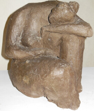 Sculpture titled "Le silence et l'att…" by Bhyest, Original Artwork, Terra cotta
