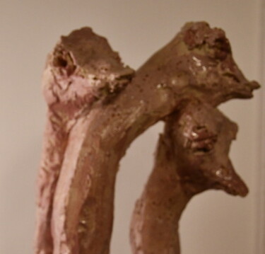 Sculpture titled "Les autruches  roses" by Bhyest, Original Artwork, Ceramics