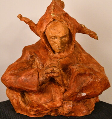 Sculpture intitulée "L'ecclésiastique éc…" par Bhyest, Œuvre d'art originale, Terre cuite