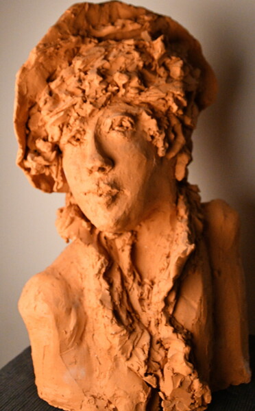 Escultura intitulada "diner au boeuf sur…" por Bhyest, Obras de arte originais, Terracota