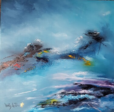 Peinture intitulée "Entre ciel et mer" par Béatrice Van Ez-Le Perru, Œuvre d'art originale, Huile Monté sur Châssis en bois