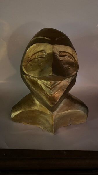 Sculpture intitulée "Le joker d’or" par Terredediane, Œuvre d'art originale, Terre cuite