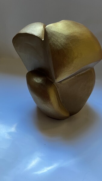 Sculpture intitulée "Trèfle d’or" par Terredediane, Œuvre d'art originale, Argile