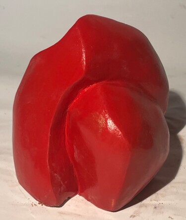 Sculpture titled "Coiffe rouge" by Terredediane, Original Artwork, Clay
