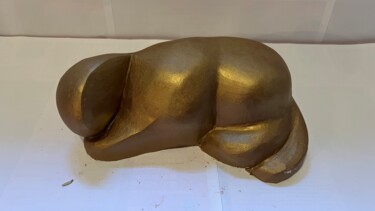 Sculpture intitulée "Chatd’or" par Terredediane, Œuvre d'art originale, Argile