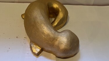 Sculpture intitulée "Salamandre d’or" par Terredediane, Œuvre d'art originale, Argile